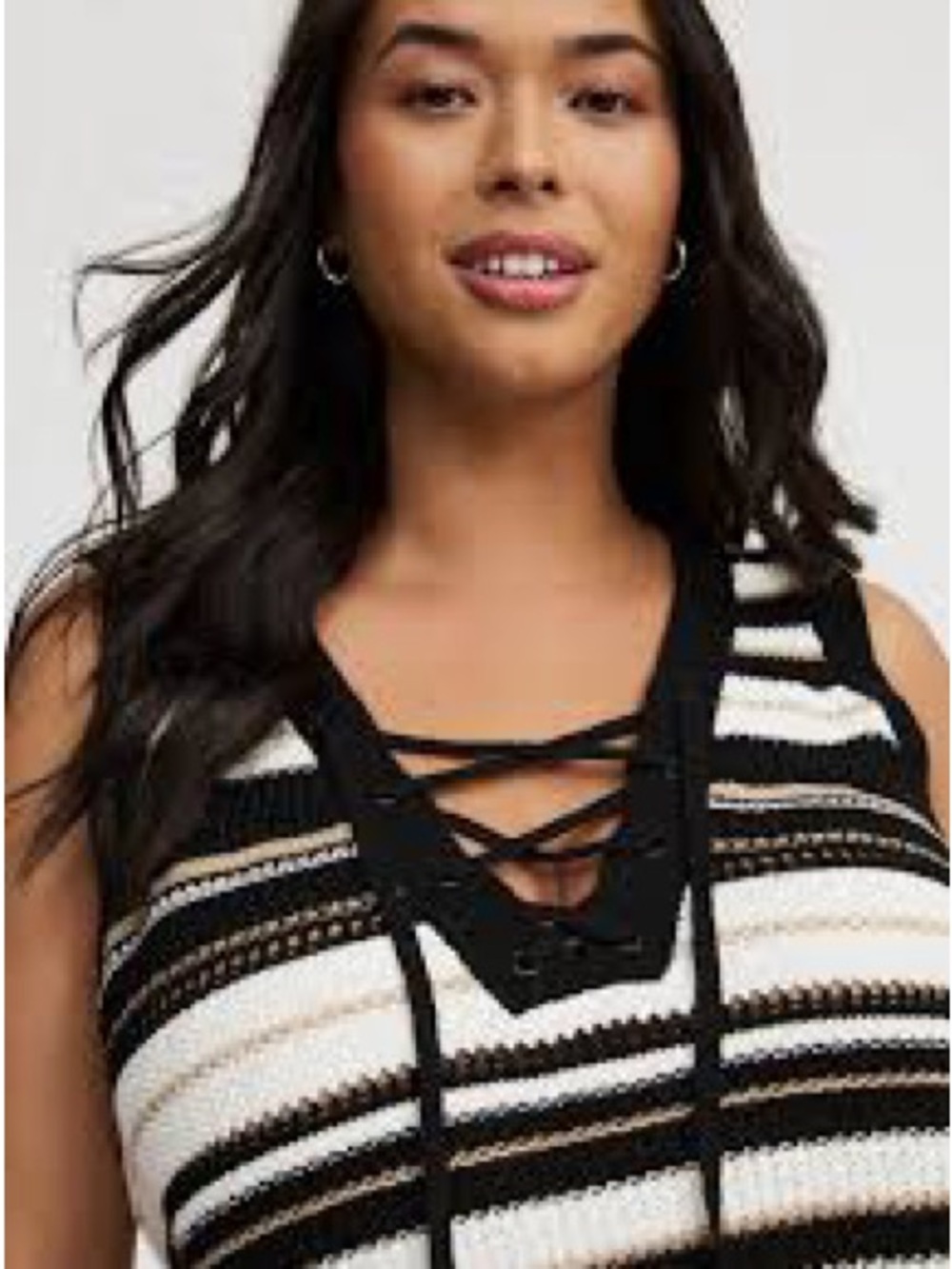 ✨ Torrid Lace-Up Striped Knit Sweater Vest ✨